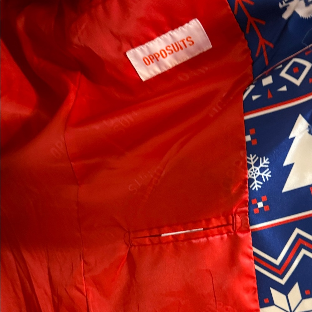 OppoSuits Blue Festive Pattern Jacket - Picture 4 of 6